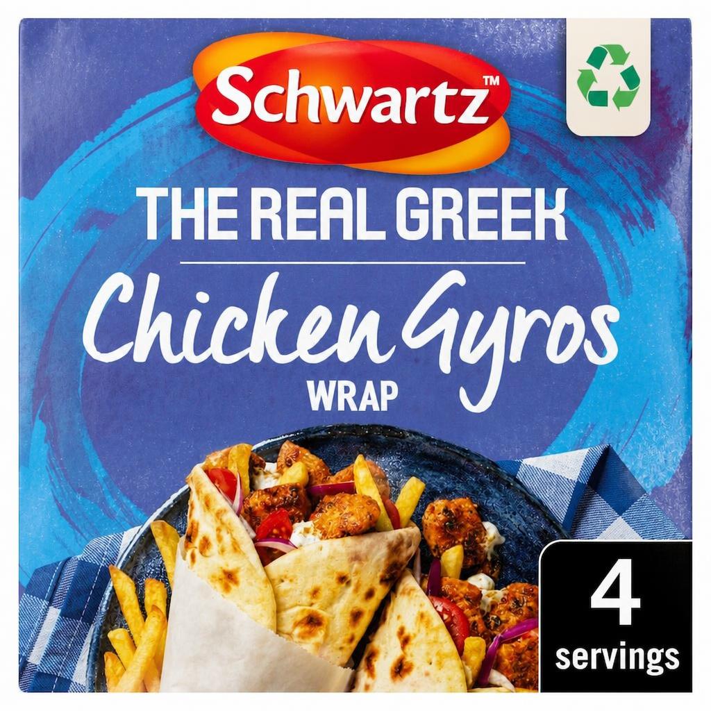 Schwartz The Real greek Chicken gyros Wrap Recipe Mix 20g