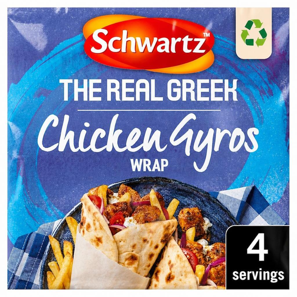Schwartz The Real greek Chicken gyros Wrap Recipe Mix 20g
