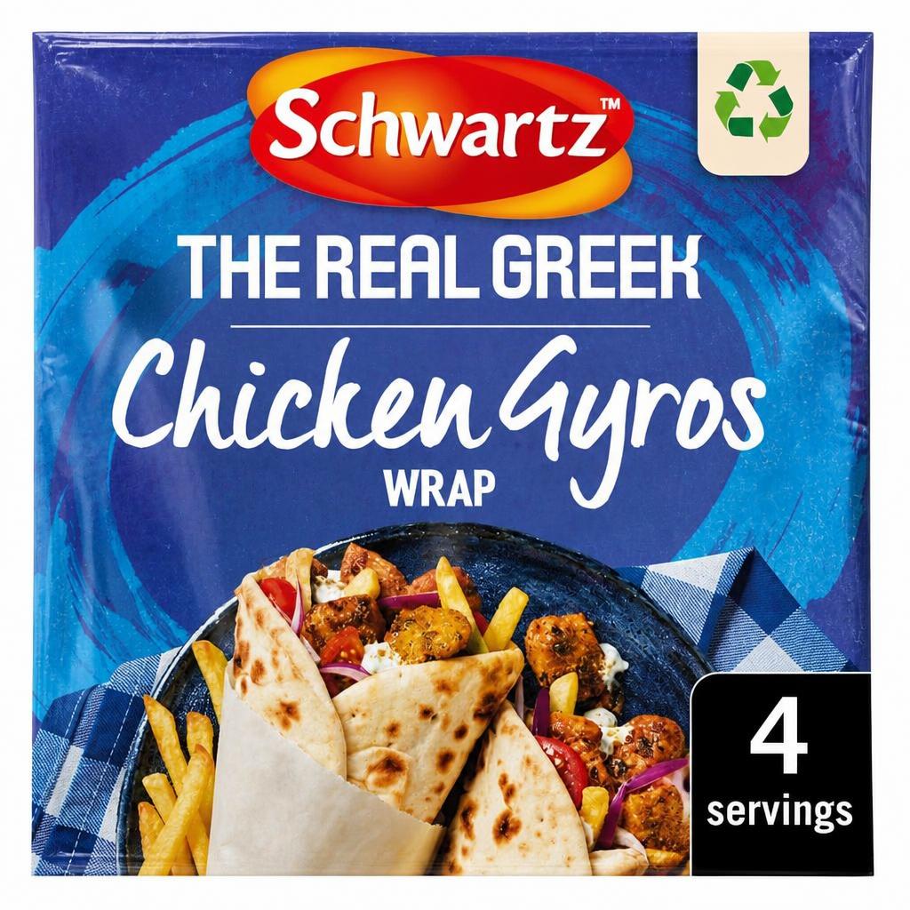 Schwartz The Real greek Chicken gyros Wrap Recipe Mix 20g