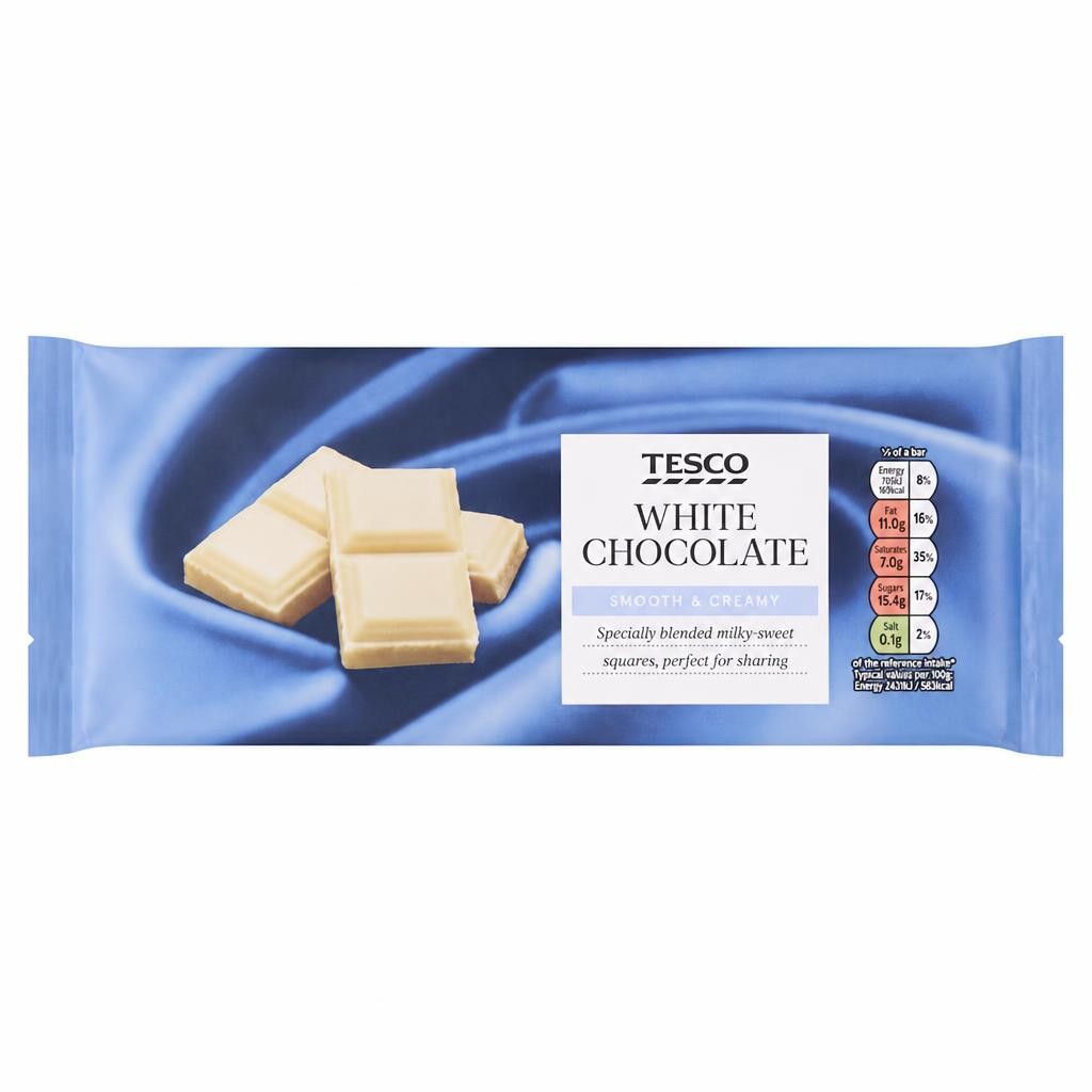 Tesco White Chocolate Bar 200G