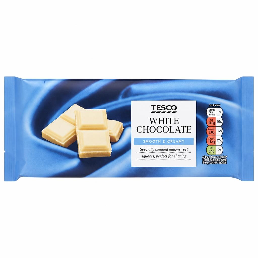 Tesco White Chocolate Bar 200G