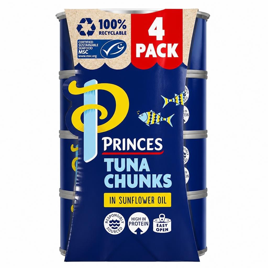 Princes Tuna Chunks In Sunflower Oil 4X145g