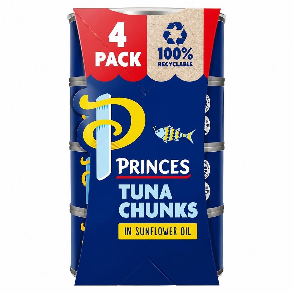 Princes Tuna Chunks In Sunflower Oil 4X145g