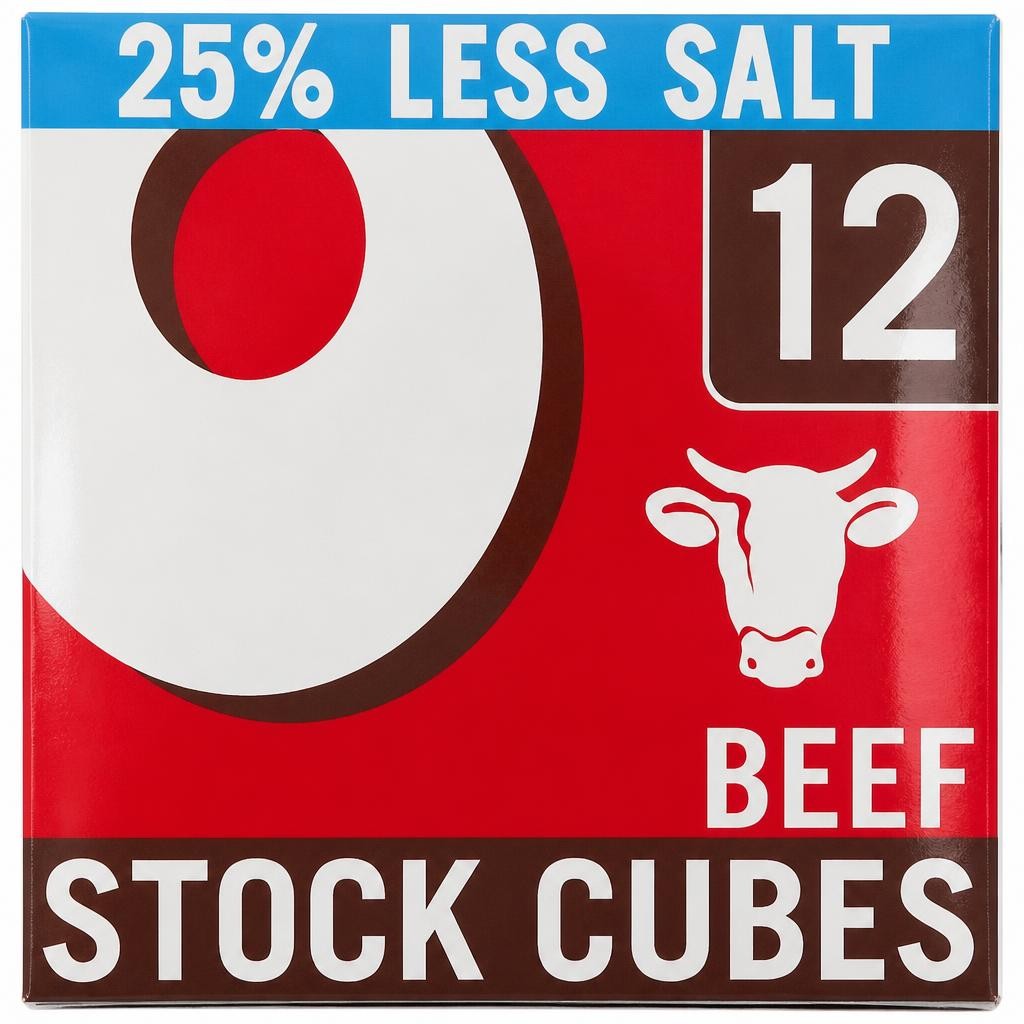 Oxo Reduced Salt Beef Stock Cubes 12 Pack 71G