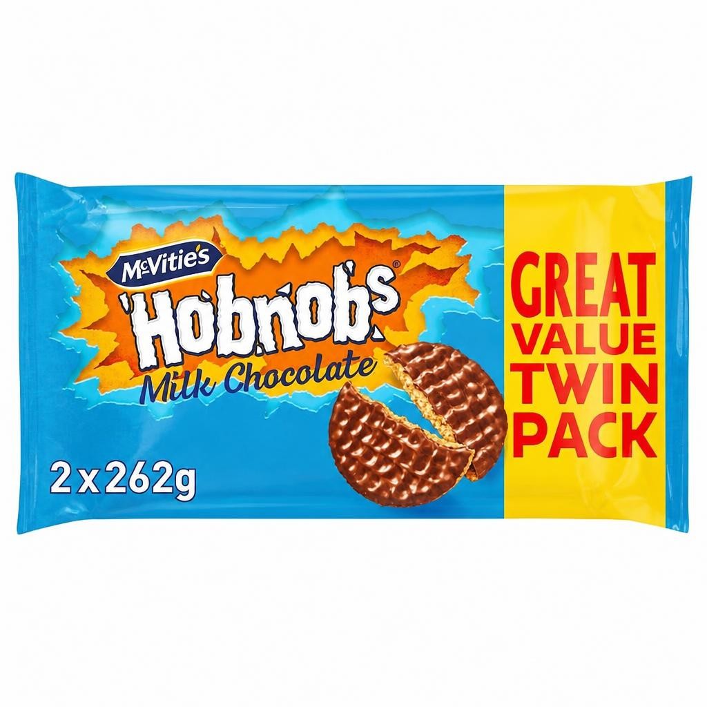 McVitie's Hobnobs The Oaty One Milk Chocolate Biscuits Twin Pack 524g