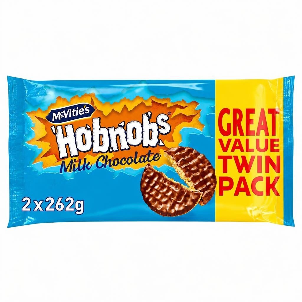 McVitie's Hobnobs The Oaty One Milk Chocolate Biscuits Twin Pack 524g