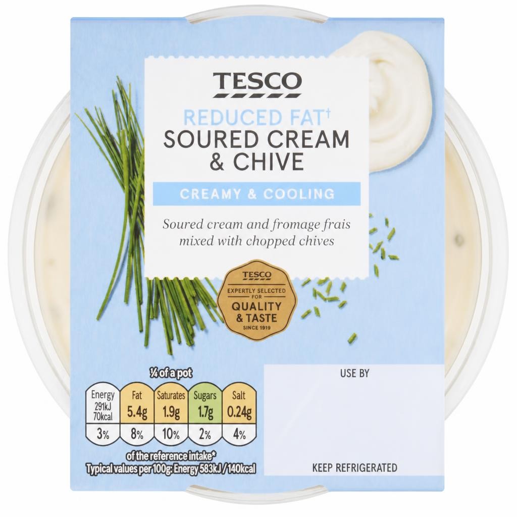 Tesco Reduced Fat Sour Cream & Chive Dip 200G