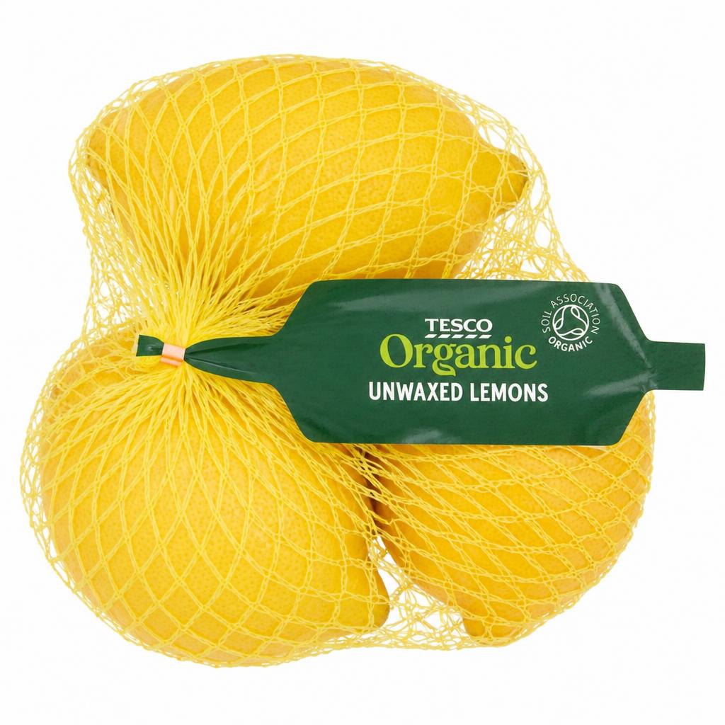 Tesco Organic Unwaxed Lemons Minimum 3 Pack