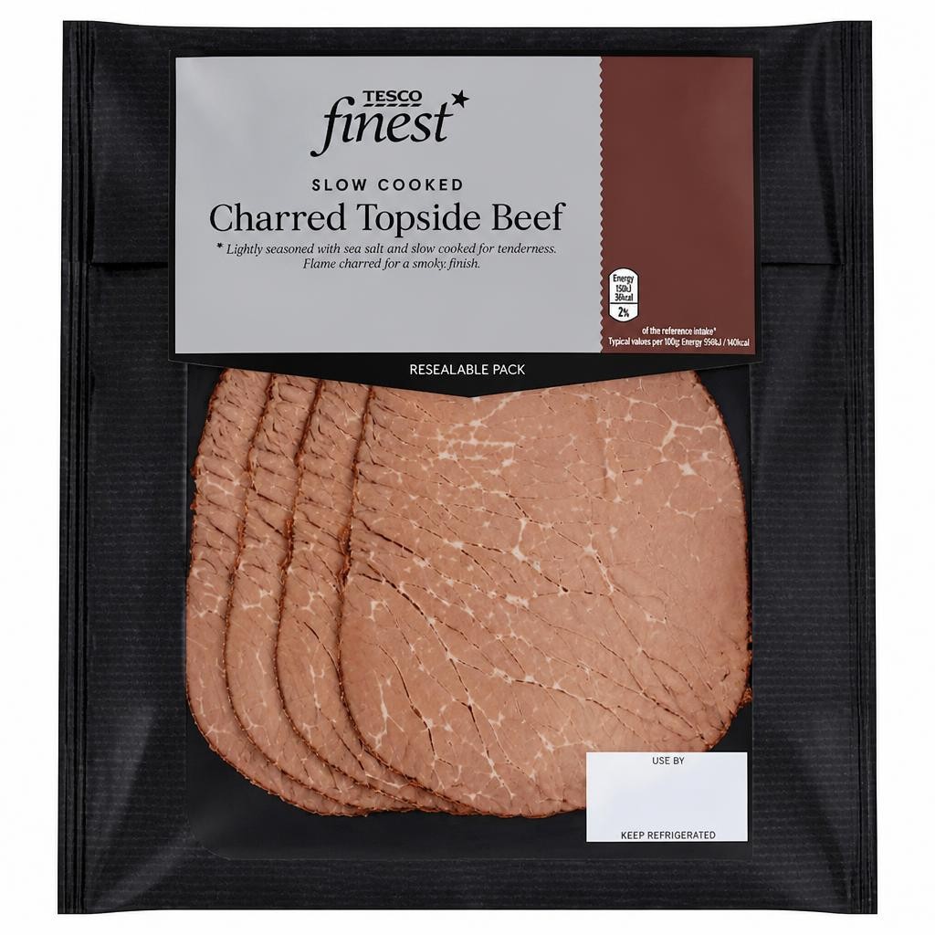 Tesco Finest Topside of Beef - Charred 90g