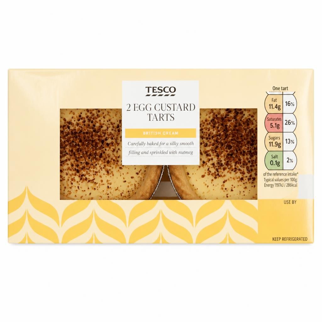 Tesco Egg Custard Tarts 2 Pack
