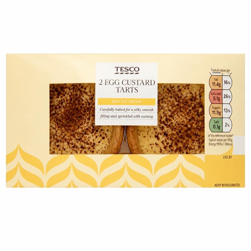 Tesco Egg Custard Tarts 2 Pack