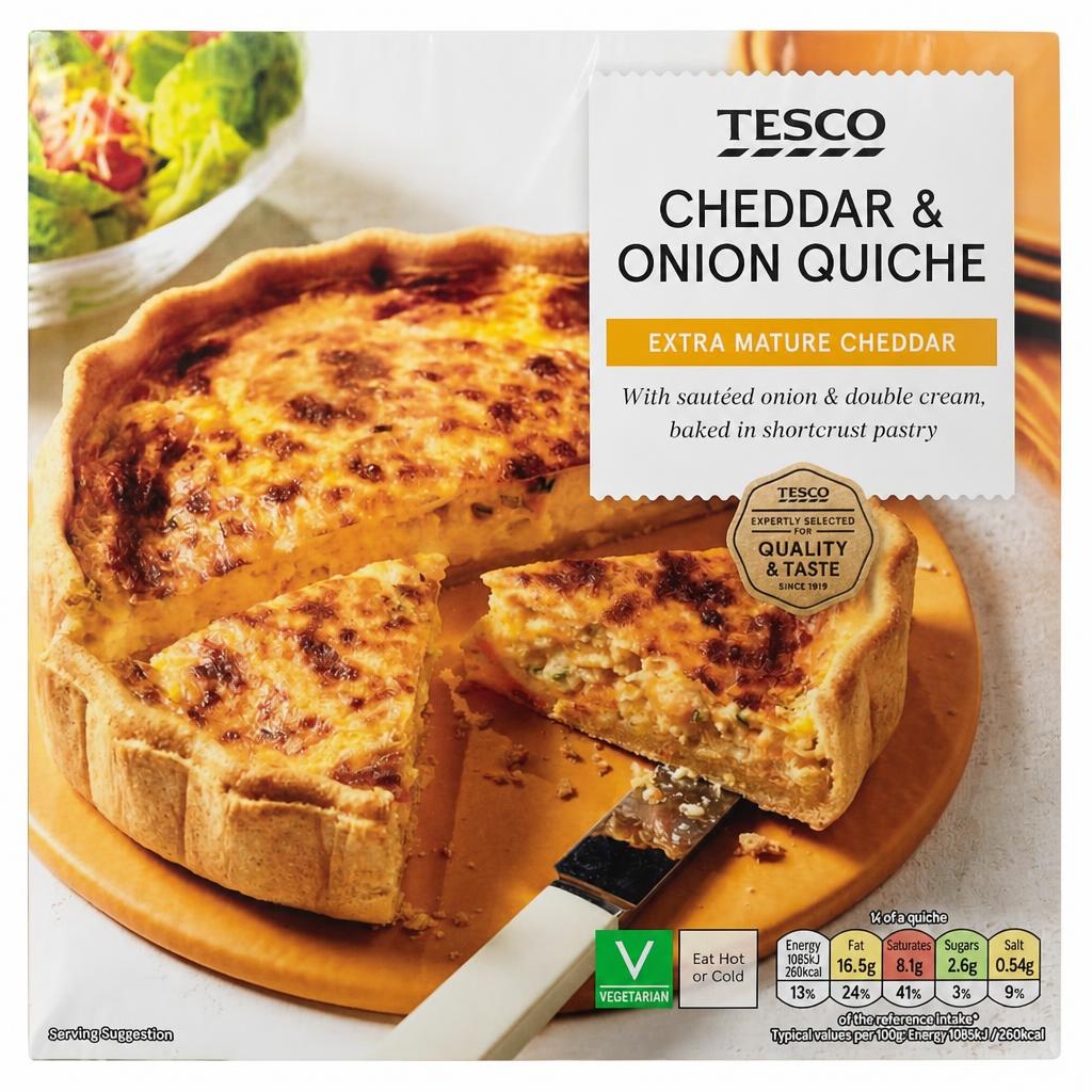 Tesco Cheddar & Onion Quiche 400G