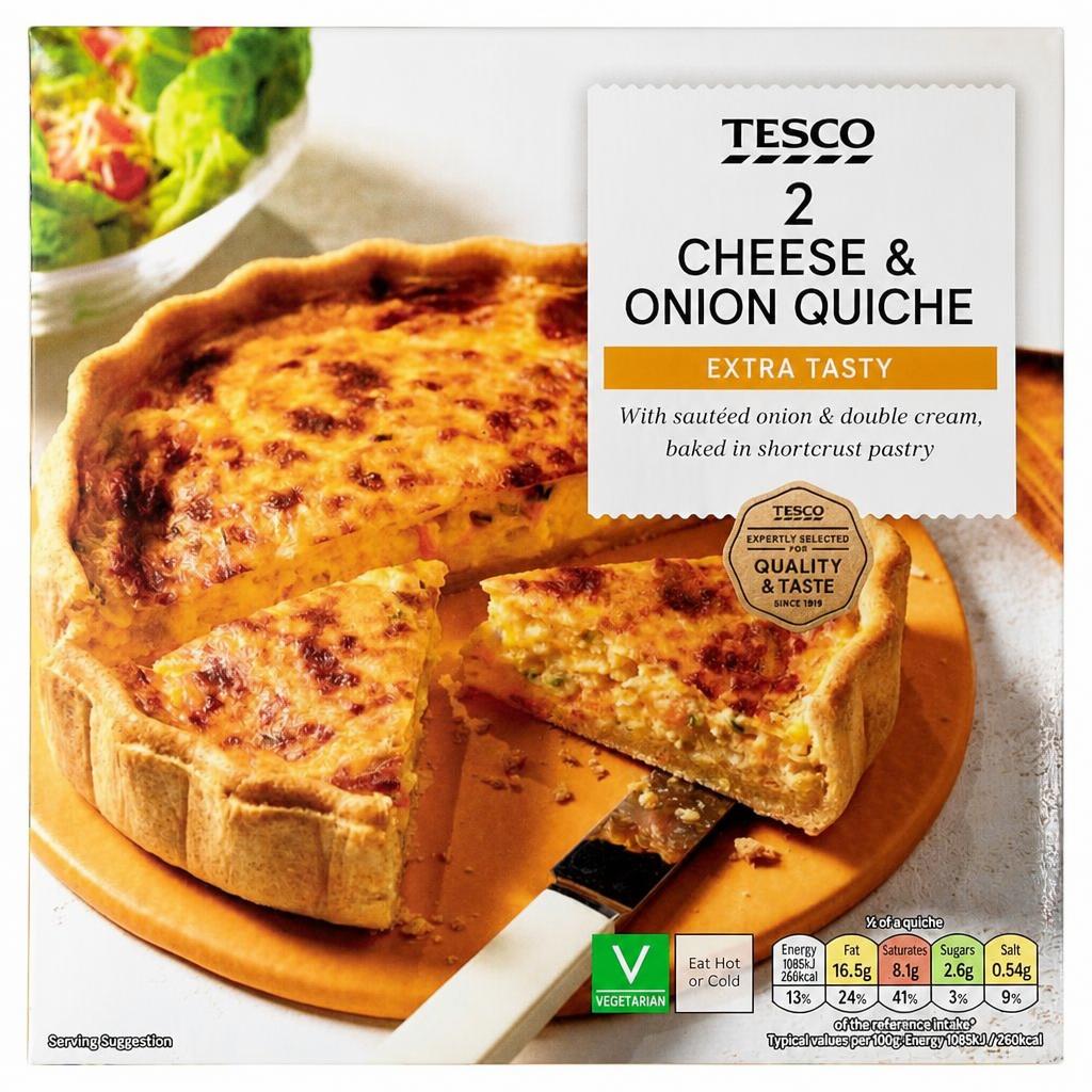 Tesco Cheddar & Onion Quiche 400G
