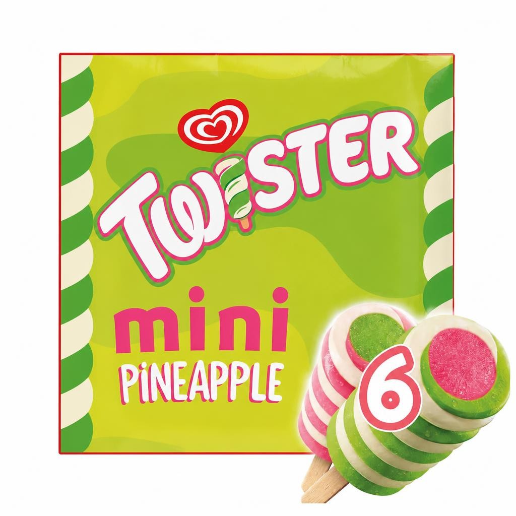 Wall's Twister Mini Pineapple Ice Cream Lollies 6x50ml