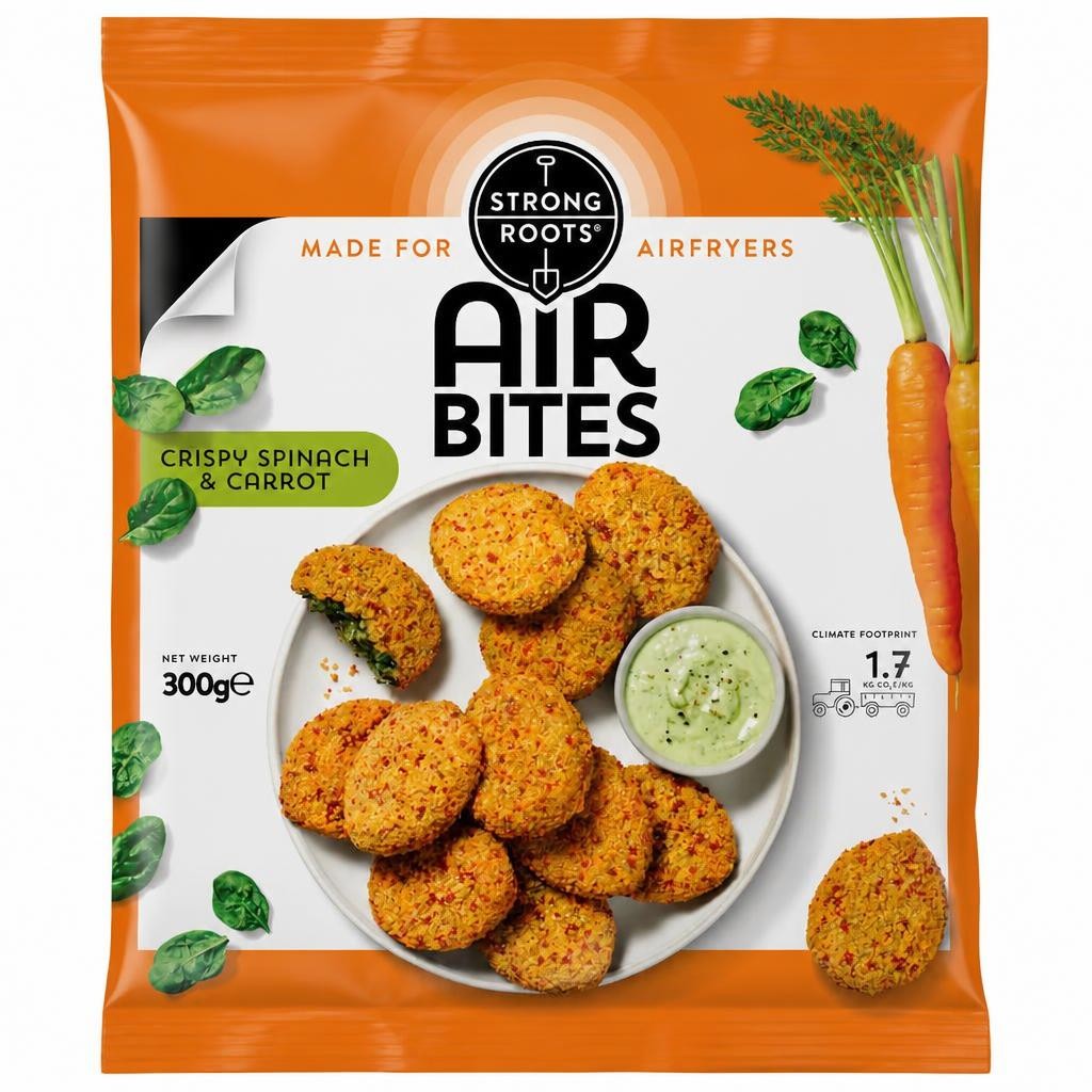 Strong Roots Air Bites Crispy Spinach & Carrot 300g