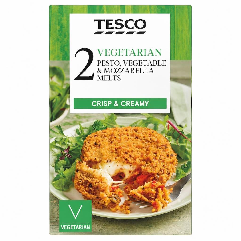 Tesco Vegetarian 2 Pesto, Vegetable & Mozzarella Melts 280G
