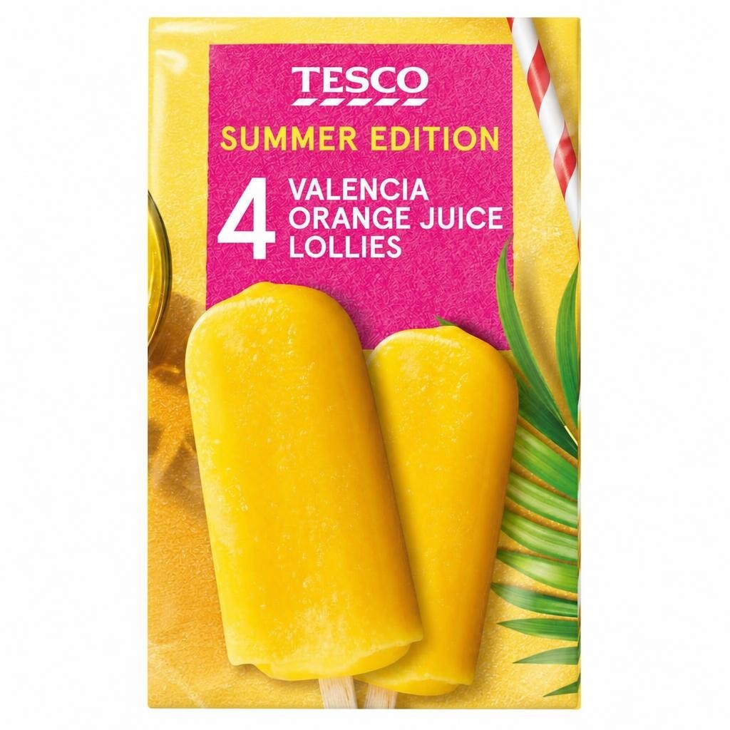 Tesco Valencia Orange Juice Ice Lollies 4x73ml