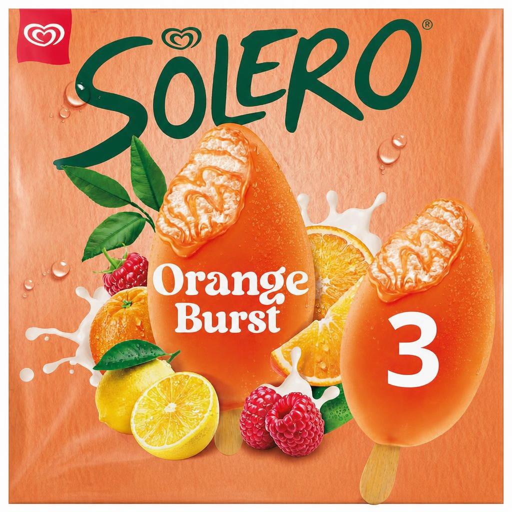Solero Orange Burst Ice Cream Lollies 3 x 90ml