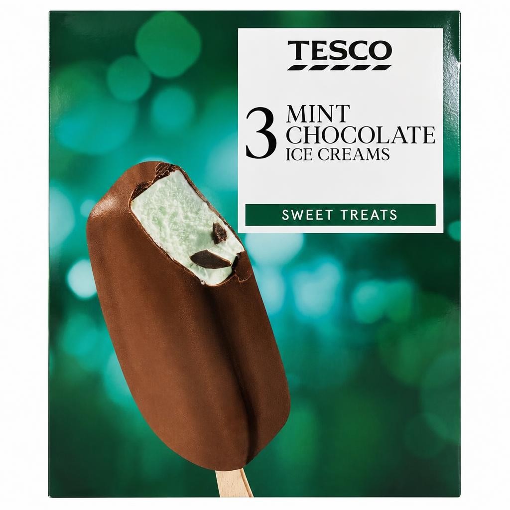 Tesco Mint Chocolate Ice Cream Sticks 3x110ml