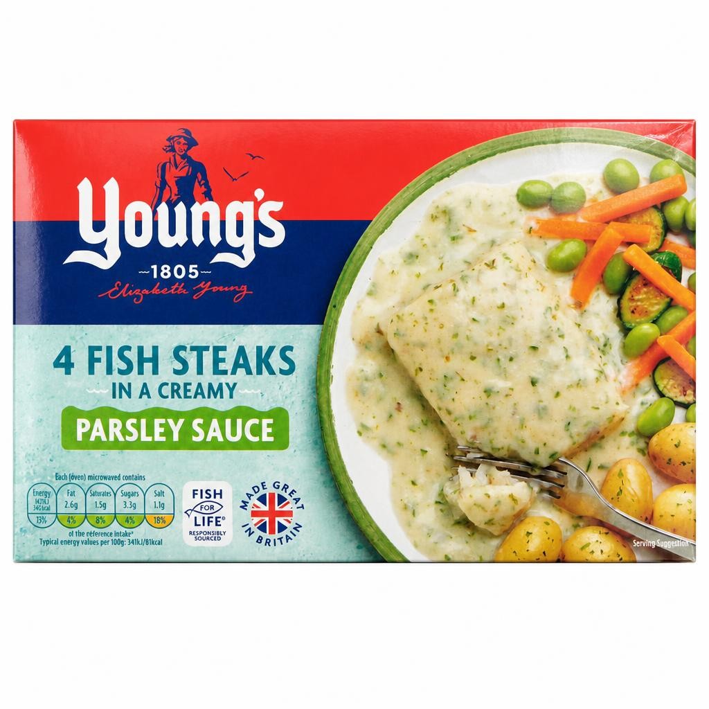 Young's 4 Fish Steaks In A Parsley Sce 560g