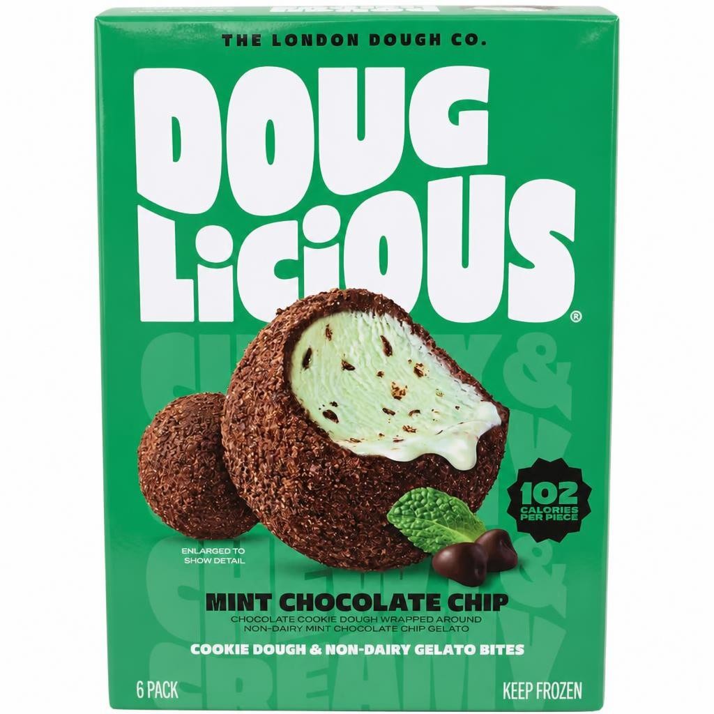 Doughlicious Mint Chocolate Chip Cookie Dough & Non-Dairy Gelato Bites 6 x 32g