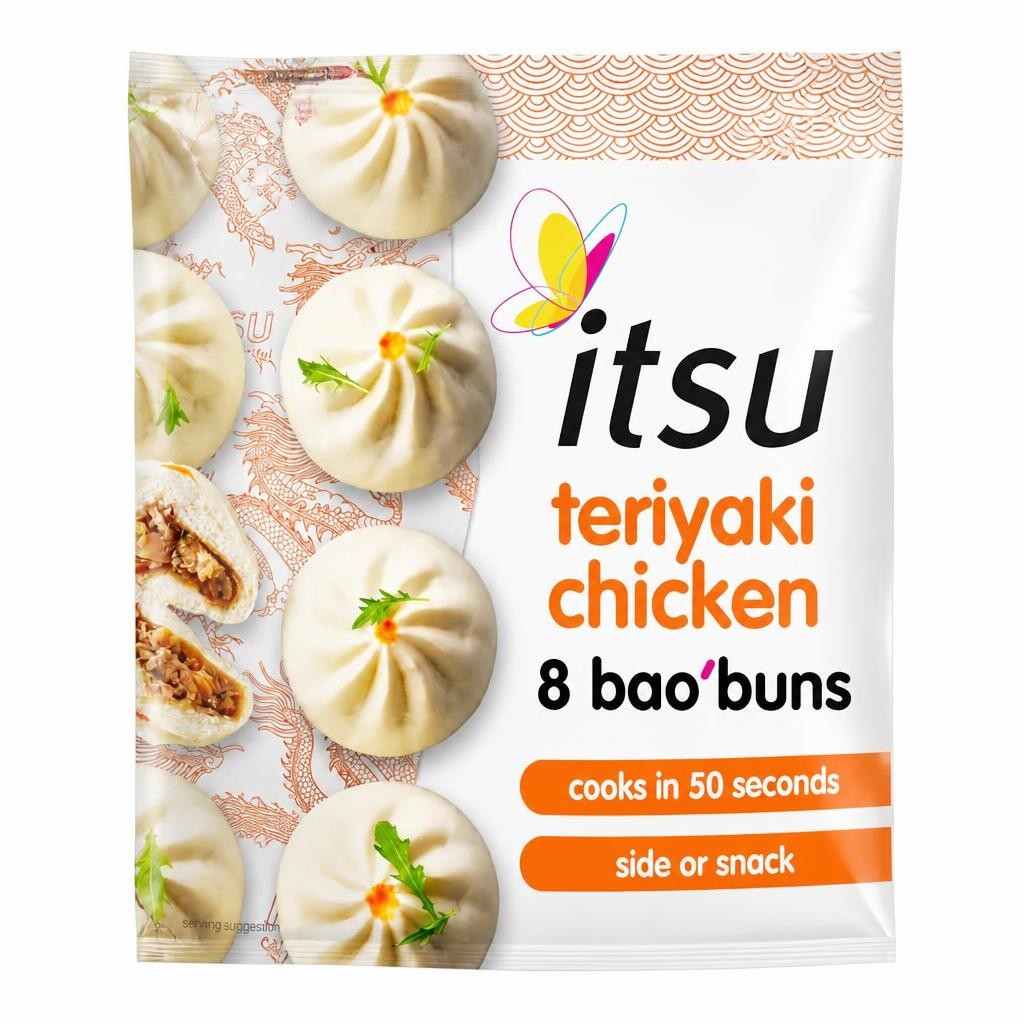 itsu teriyaki chicken 8 bao buns 256g