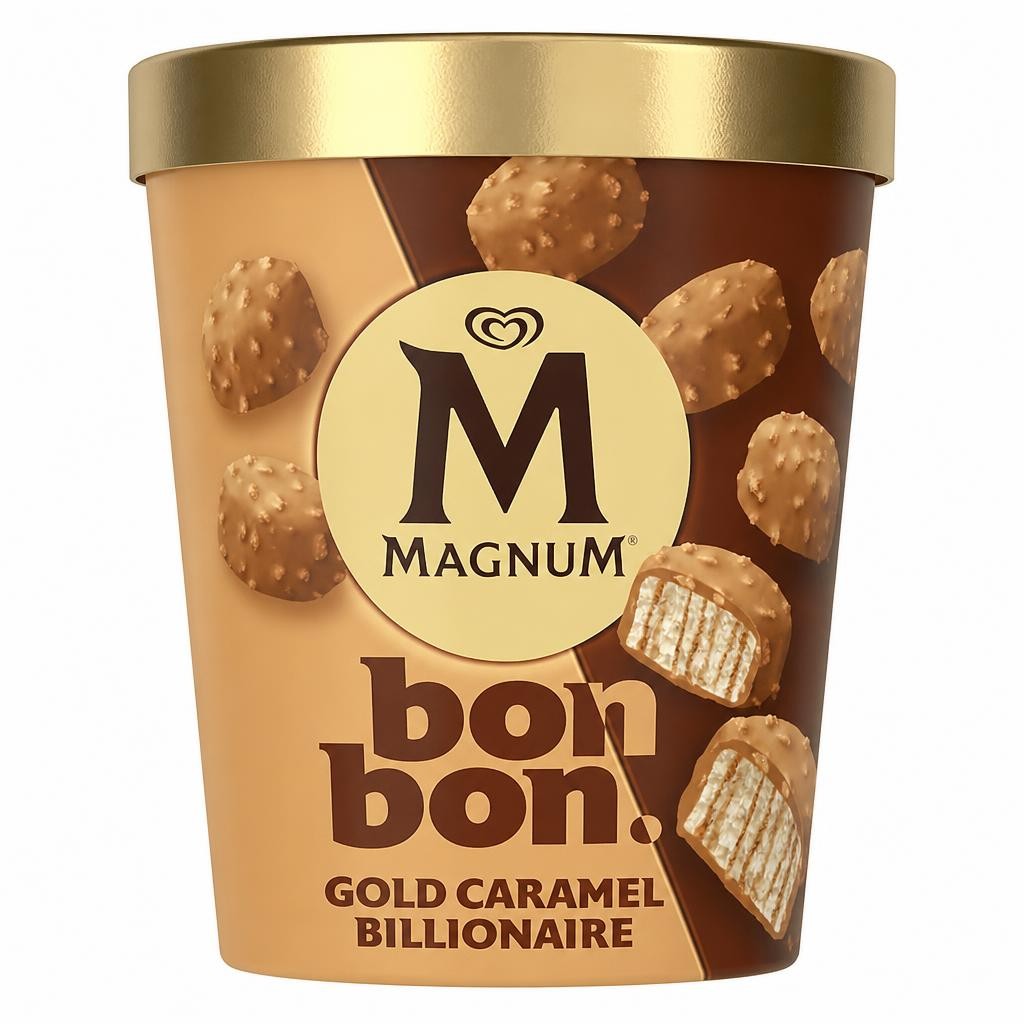Magnum Bonbon Gold Caramel Billionaire Ice Cream Frozen Snack 204ml