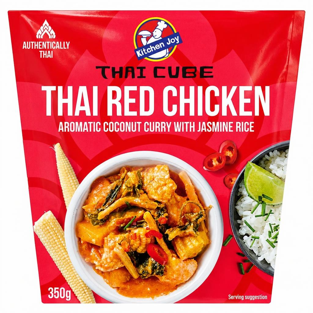 Kitchen Joy Thai Red Chicken Aromatic Coconut Curry with Jasmine Rice 350g