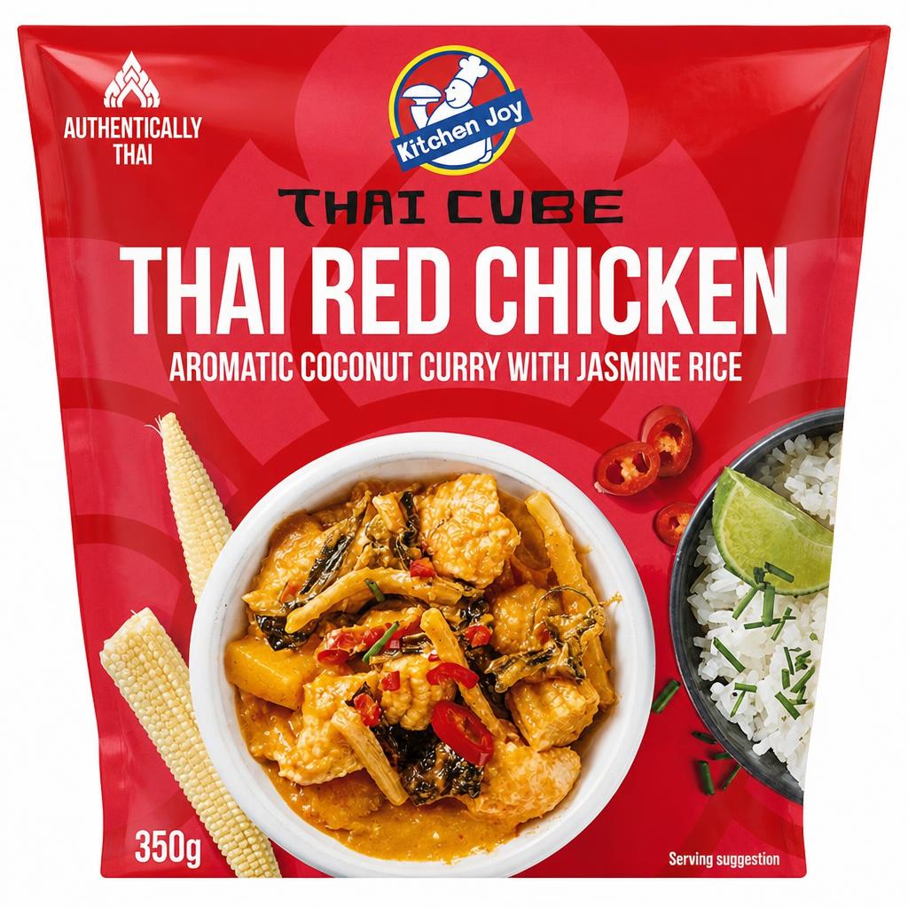 Kitchen Joy Thai Red Chicken Aromatic Coconut Curry with Jasmine Rice 350g