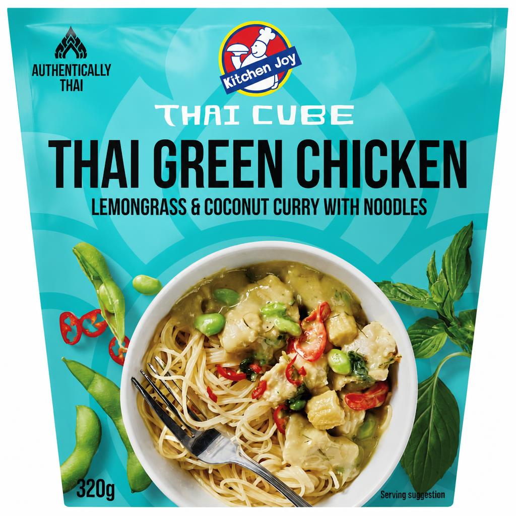 Kitchen Joy Thai Green Chicken Lemongrass & Coconut Curry with Noodles 320g