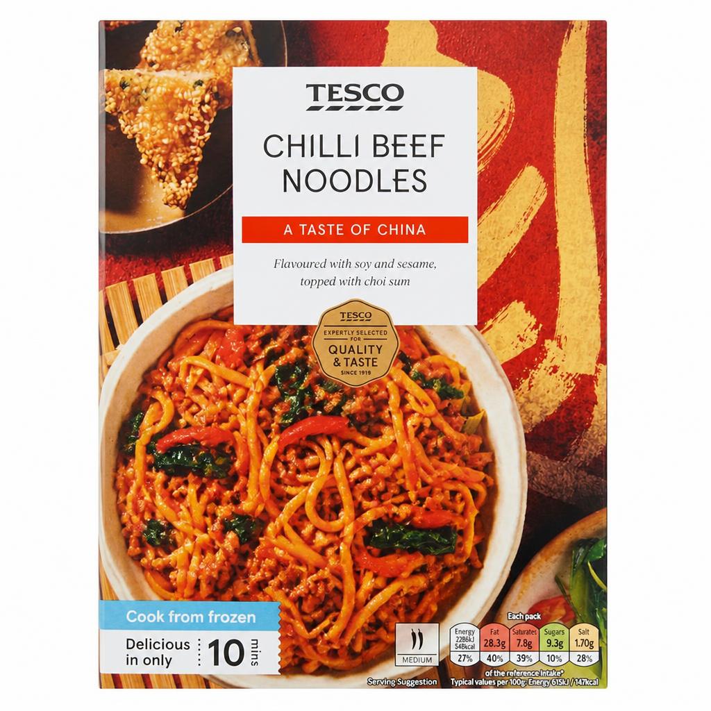 Tesco Chili Beef Noodles 400g
