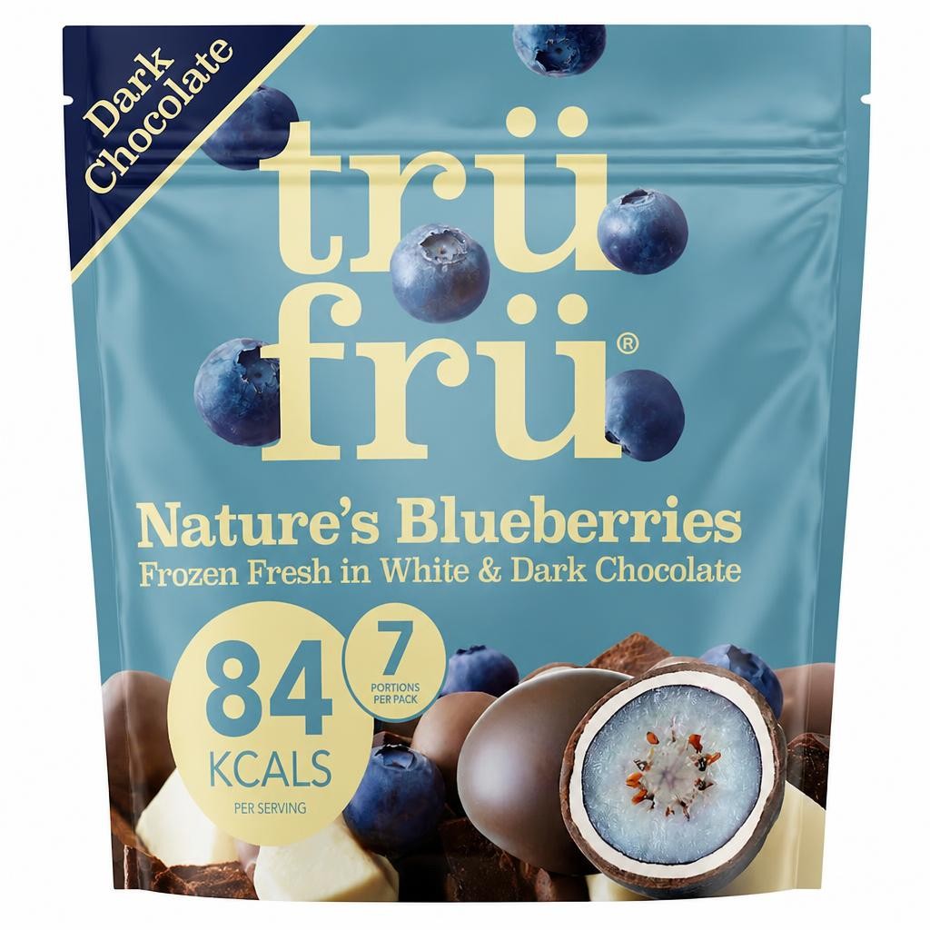 trüfrü Nature's Blueberries in White & Dark Chocolate 200g
