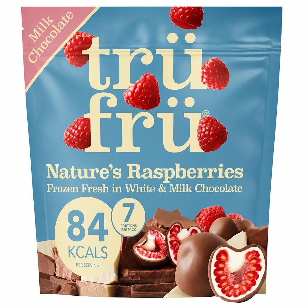 trüfrü  Raspberries In White & Milk Chocolate 200g