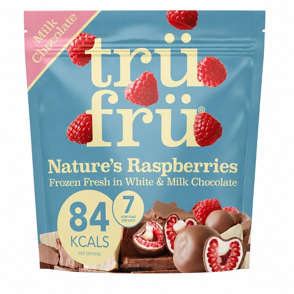 trüfrü  Raspberries In White & Milk Chocolate 200g