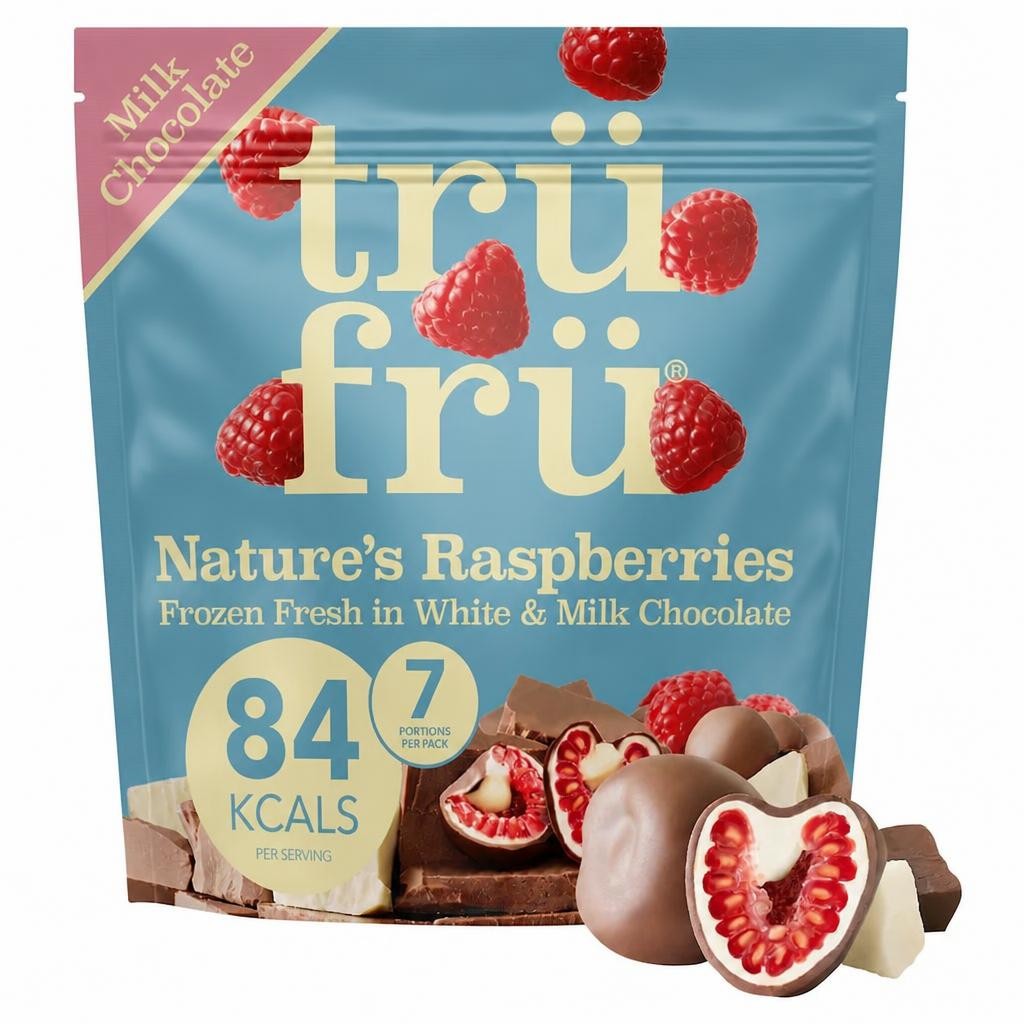 trüfrü  Raspberries In White & Milk Chocolate 200g