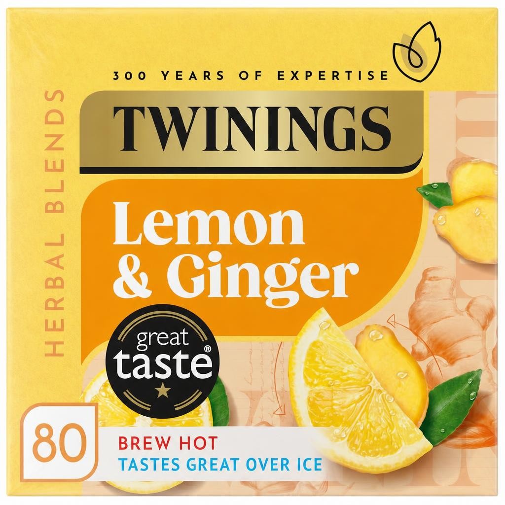 Twinings Lemon & Ginger Tea Bags 80 Pack 120g