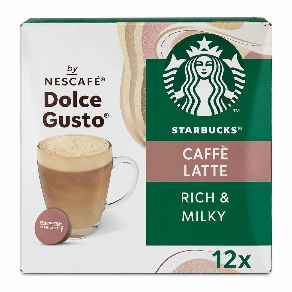 Starbucks Caffe Latte By Nescafe Dolce Gusto, Coffee Pods x12 (12 Servings)