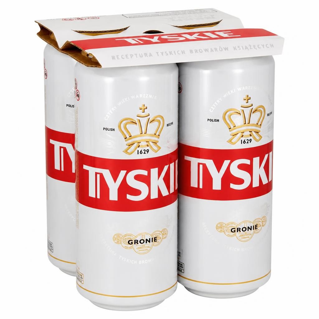 Tyskie Polish Beer Lager Cans 4x500ml