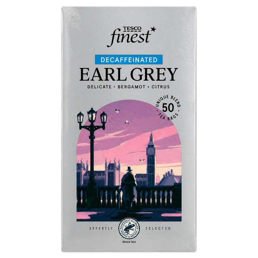 Tesco Finest Decaffeinated Earl Grey Tea Bags 50 Pack 125g