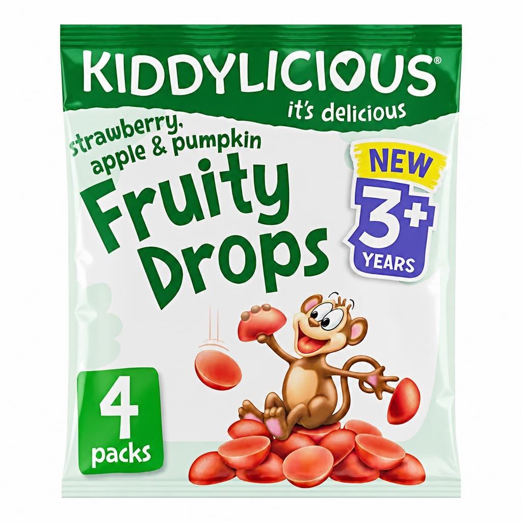 Kiddylicious Strawberry & Apple Fruity Drops 4X16g
