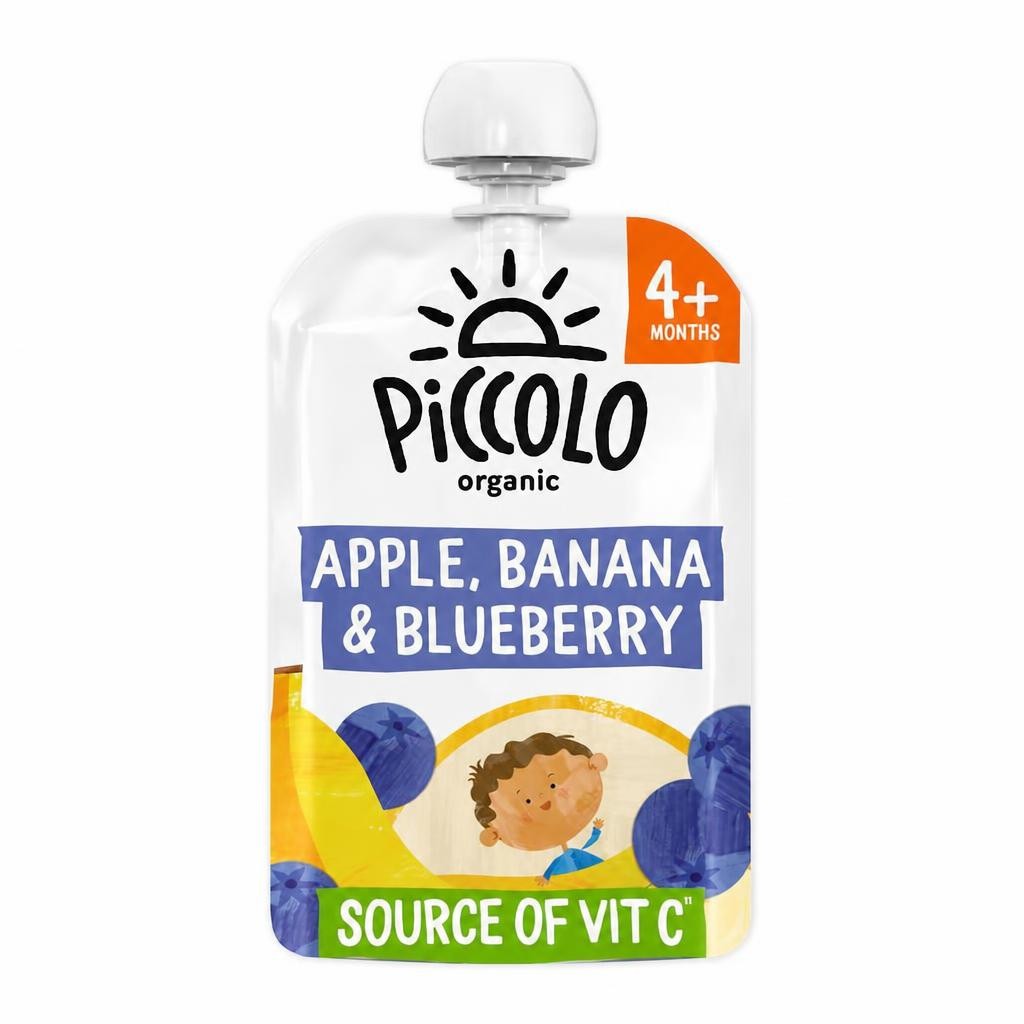 Piccolo Org Bana Bl/berry & Apl Baby Food 100g