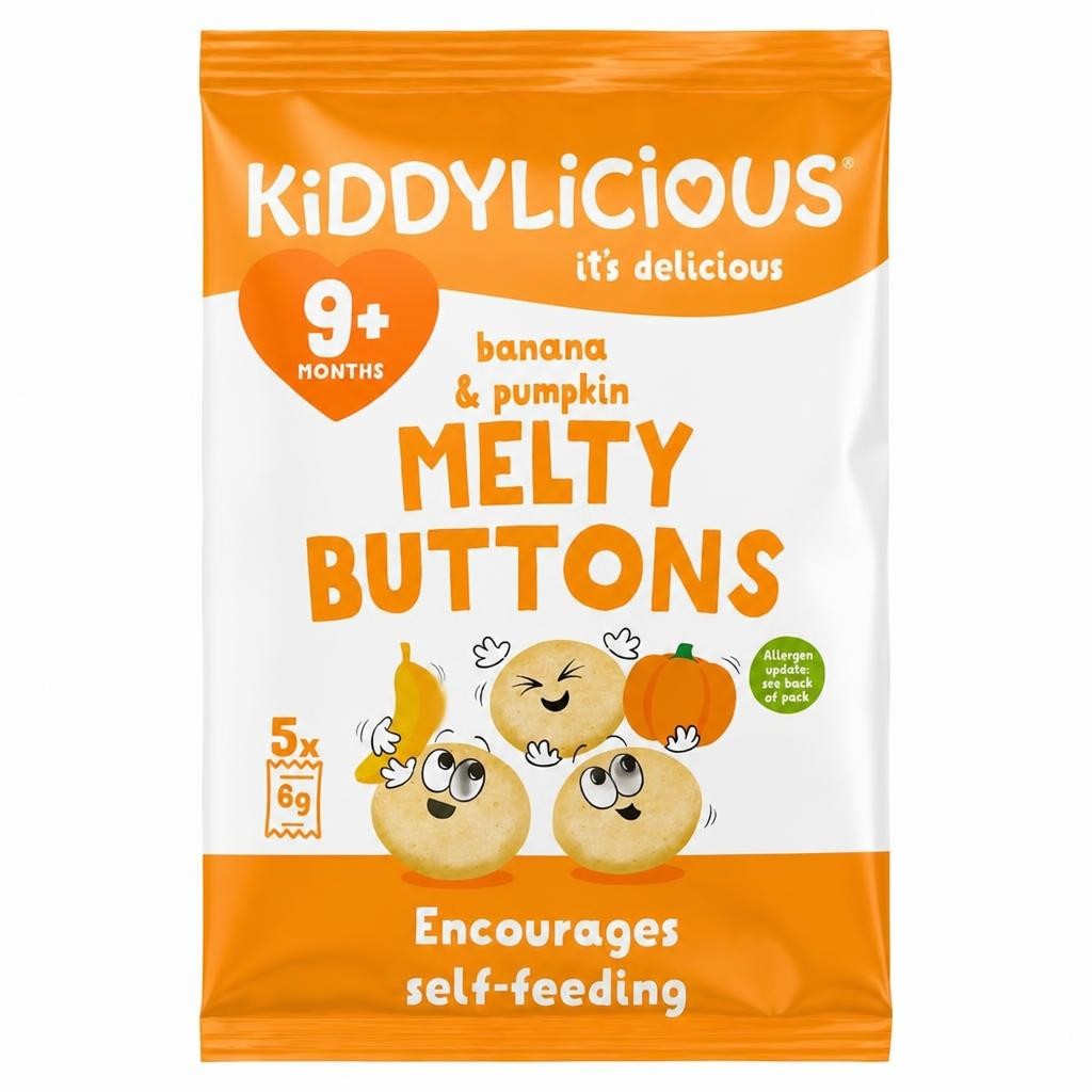 Kiddylicious Buttons Banana & Pumpkin 30G