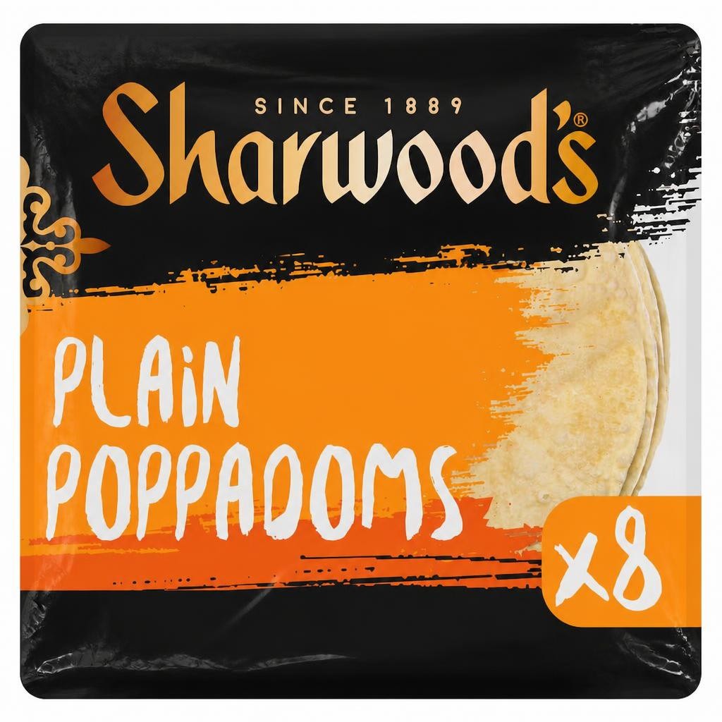 Sharwoods Plain Poppadoms 8 Pack