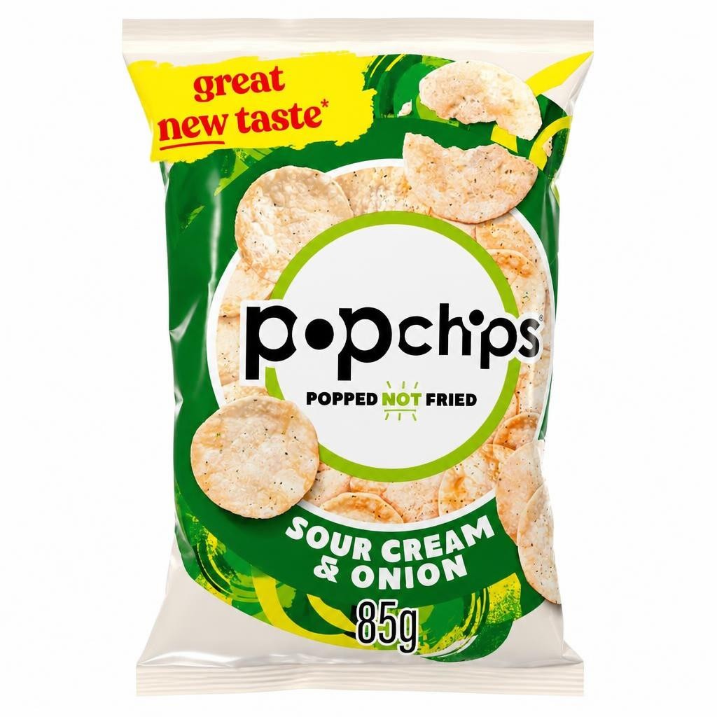 Popchips Sour Cream & Onion Sharing Crisps 85g