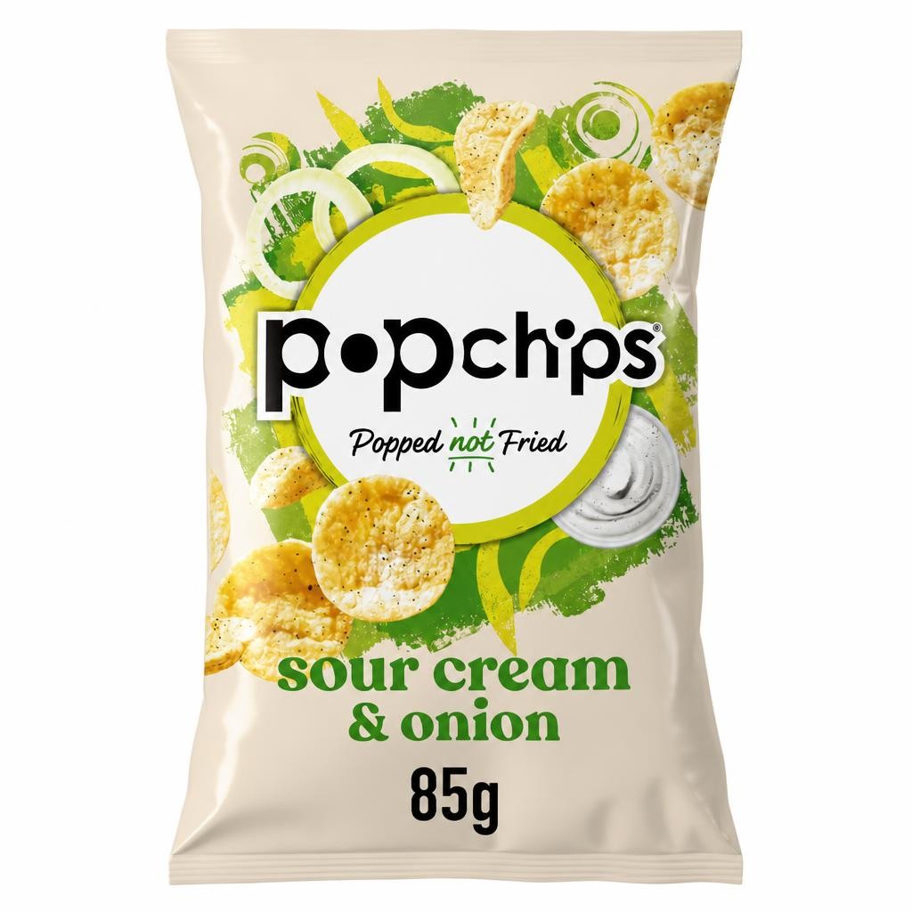 Popchips Sour Cream & Onion Sharing Crisps 85g