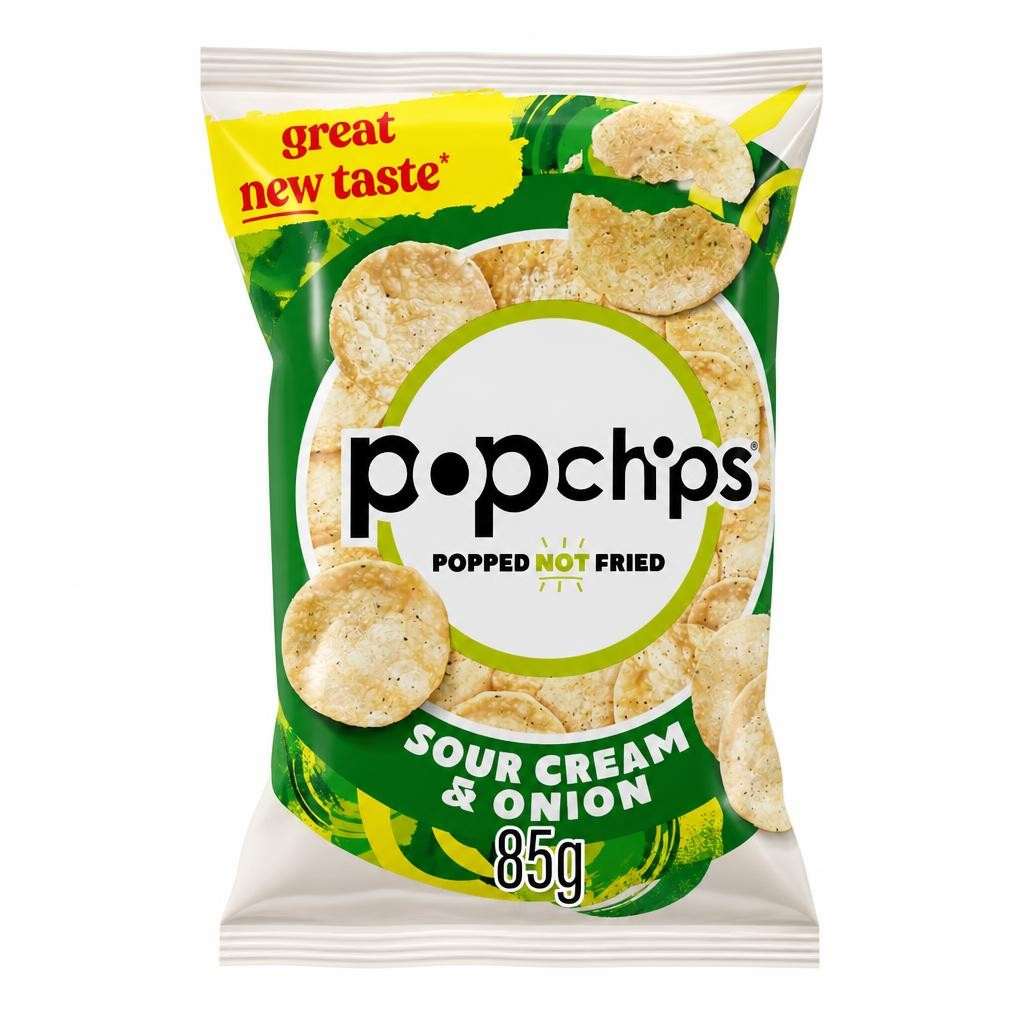 Popchips Sour Cream & Onion Sharing Crisps 85g