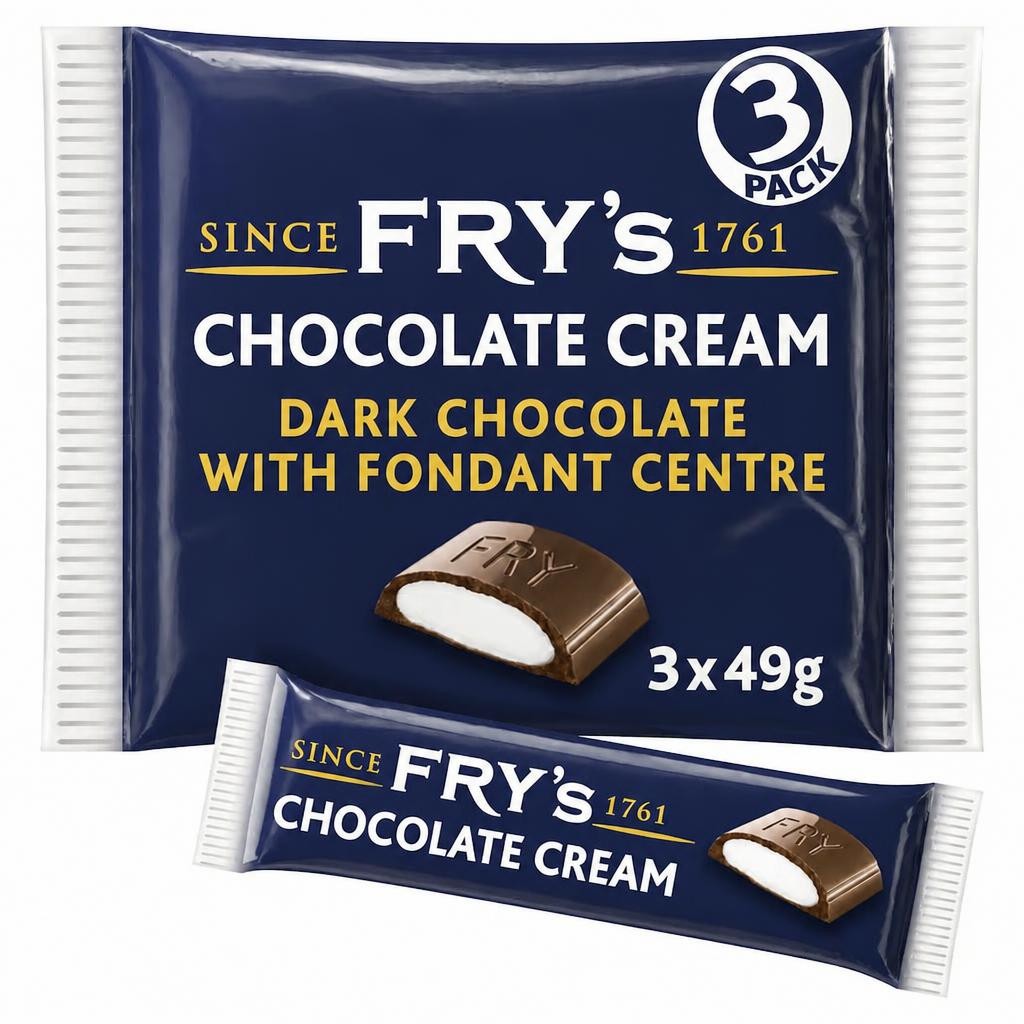 Fry's Chocolate Cream Chocolate Bar 3 Pack Multipack 147g