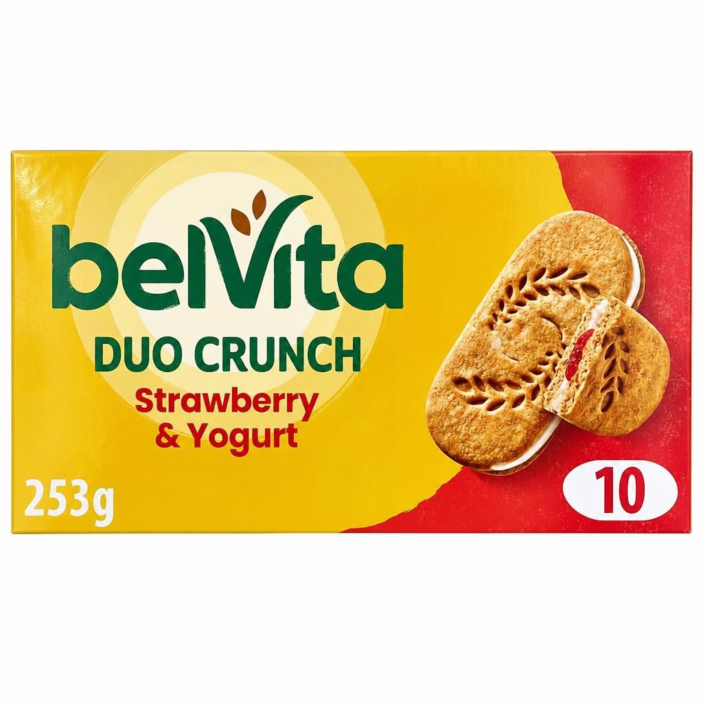 Belvita Breakfast Strawberry & Yogurt Crunch Cereal Biscuit Snack Bars Pack 5 x 50.6g