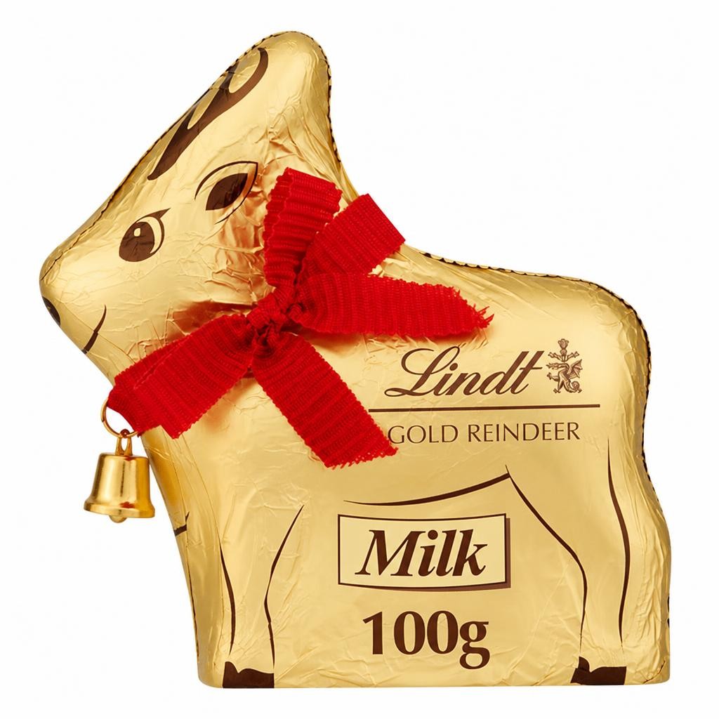 Lindt Gold Reindeer Christmas Milk Chocolate 100g