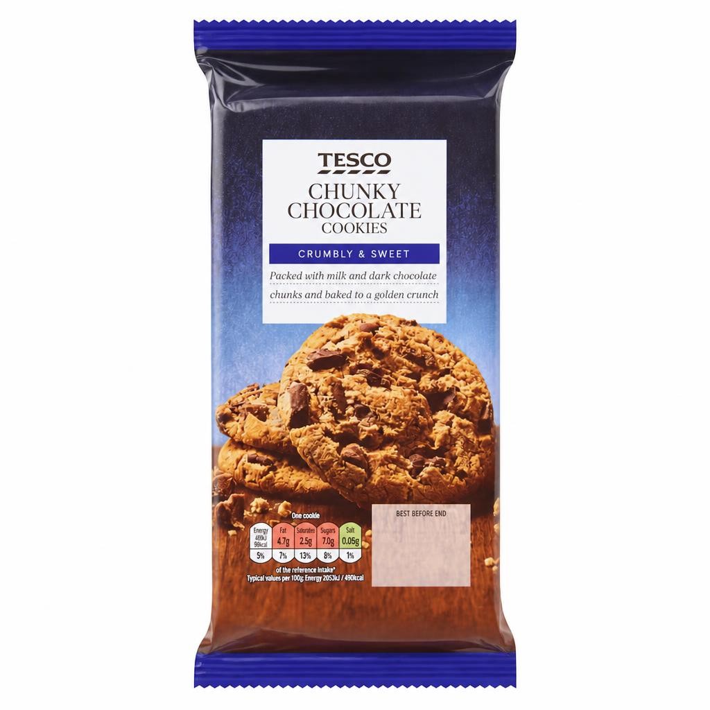Tesco Chunky Chocolate 10 Cookies 200G